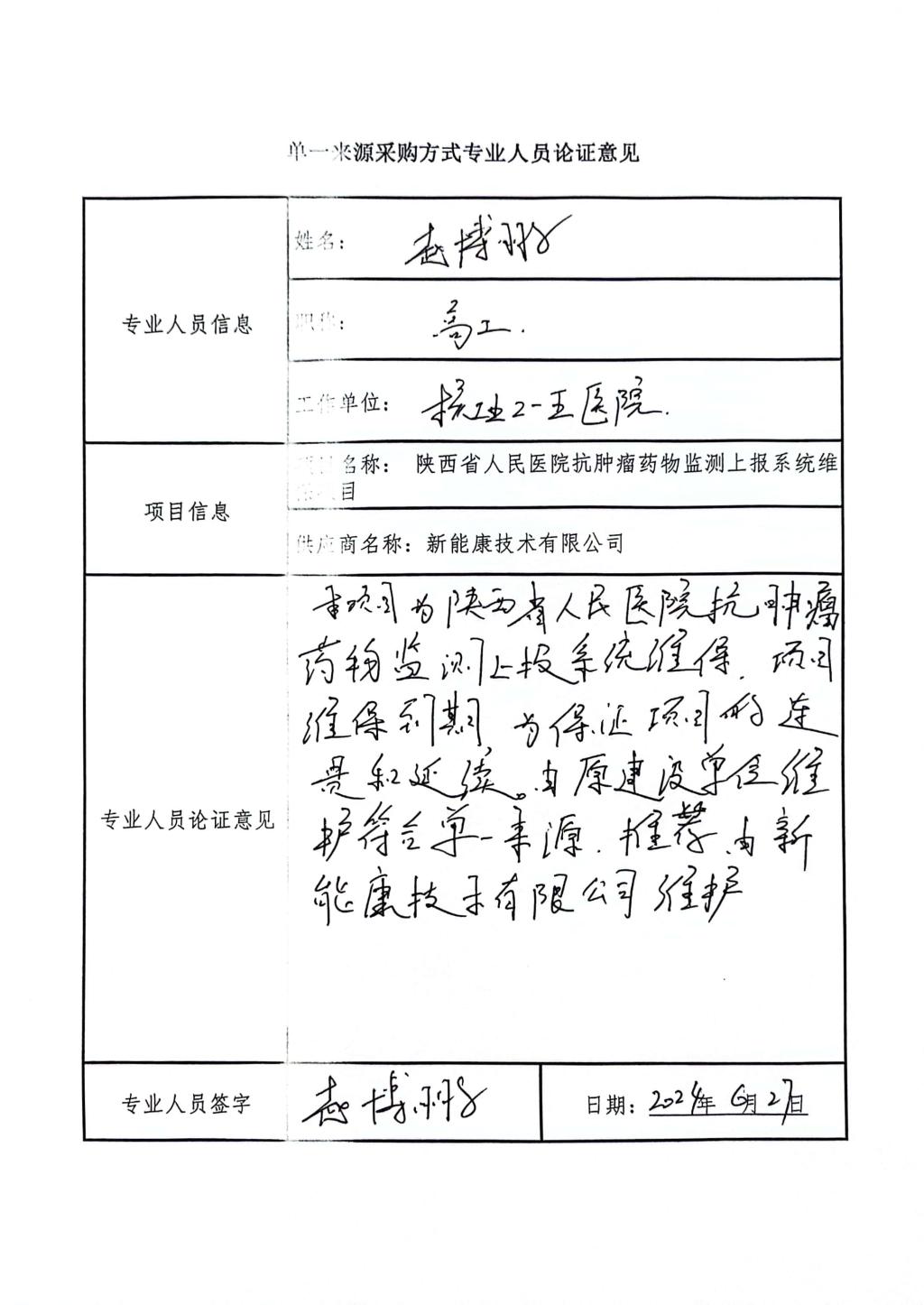 单一来源采购方式专业人员论证意见_2
